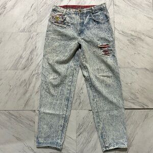 Vintage 80s Skidz Jeans Mens stonewashed distressed jeans 36X32 Grunge